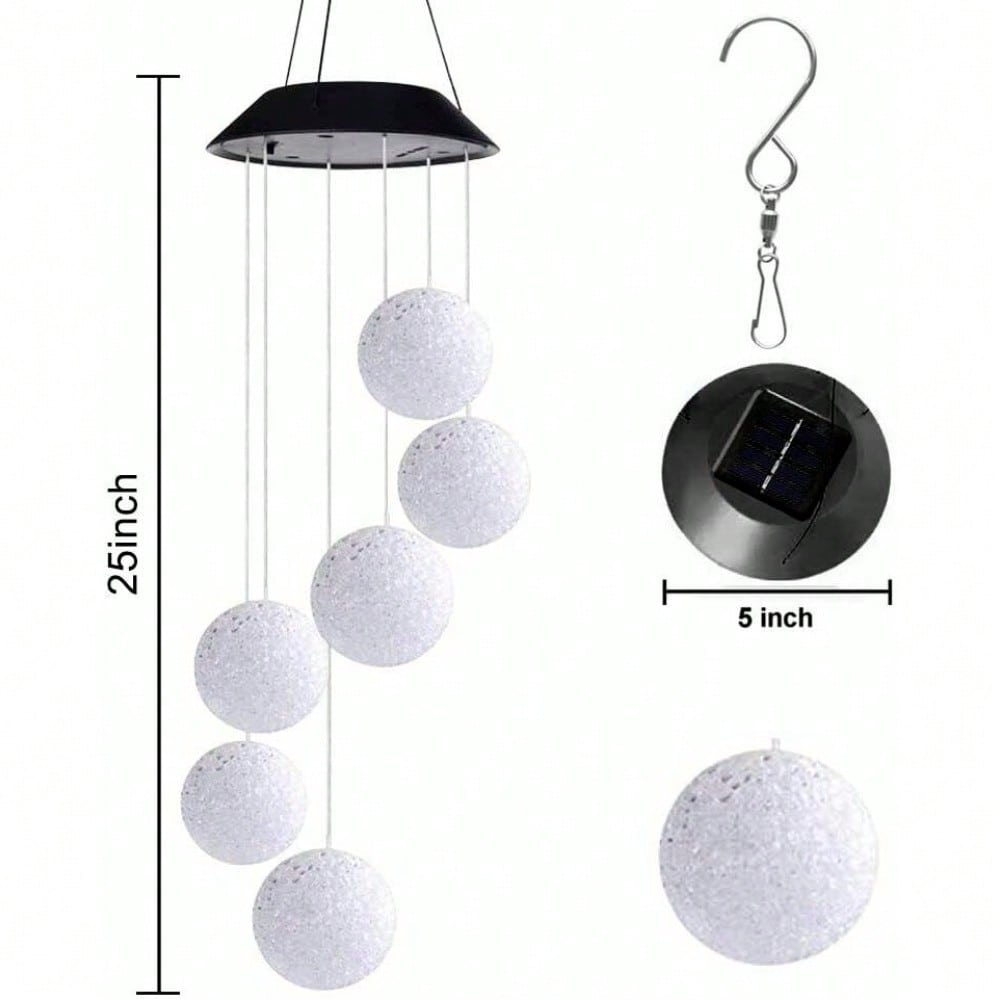 STONESKY Ball LED Color Changing Solar Wind Chime Garden Yard Hanging Light Lamp Decor WX