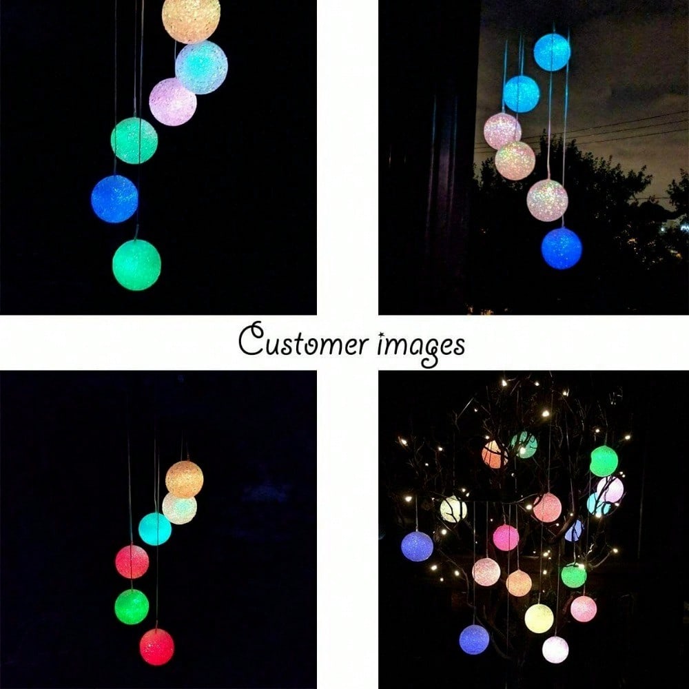 STONESKY Ball LED Color Changing Solar Wind Chime Garden Yard Hanging Light Lamp Decor WX