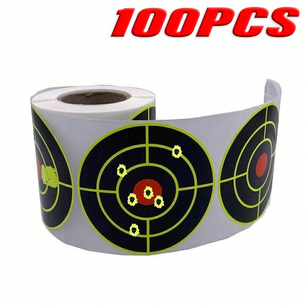 STONESKY Shooting Splatter Target Stickers Roll Fluorescent Self Adhesive Paper 3 inch