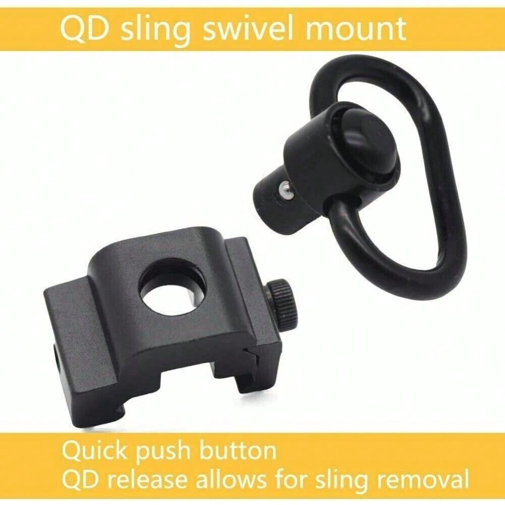 STONESKY 2PCS US Mount Quick Release QD Sling Swivel Rifle Attachment Push Button Adaptor