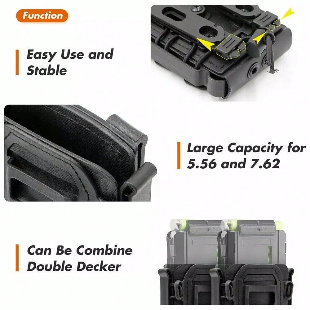 STONESKY 5.56mm 7.62mm Magazine Pouch With MOLLE Clip And Belt Clip Universal Mag Holder