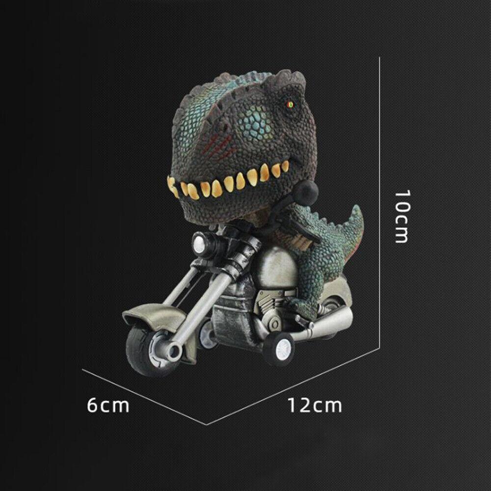 STONESKY 4Pcs Simulation Dinosaur Motorcycle Toys Inertia Riding Pull Back Car Toys Gift