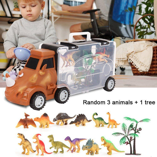 STONESKY  Dinosaur Truck Toy Transport Carrier Car Set Pull Back Dinosaur Car Boys Gifts