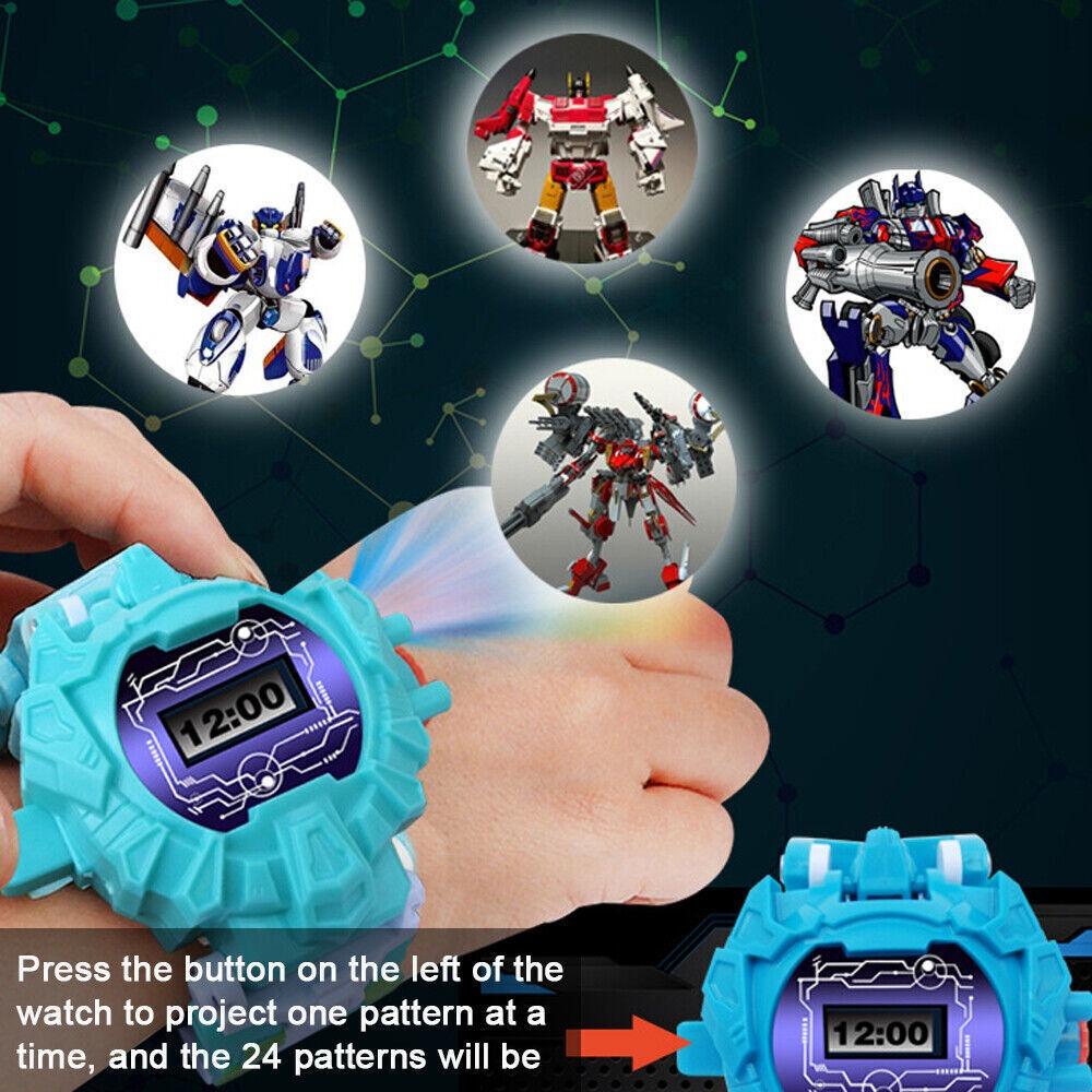 STONESKY 3 in 1 Transformers Projection Watch Manual Transformation Robots Kids Boys Toys