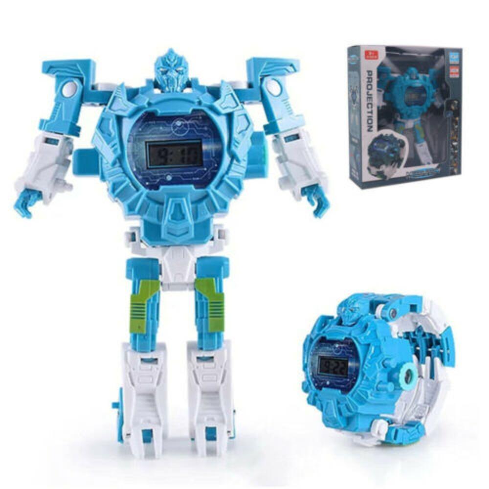 STONESKY 3 In 1 Transformed Robot Projection Watch Boy Toy 3D Kids Digital Watch Gifts US