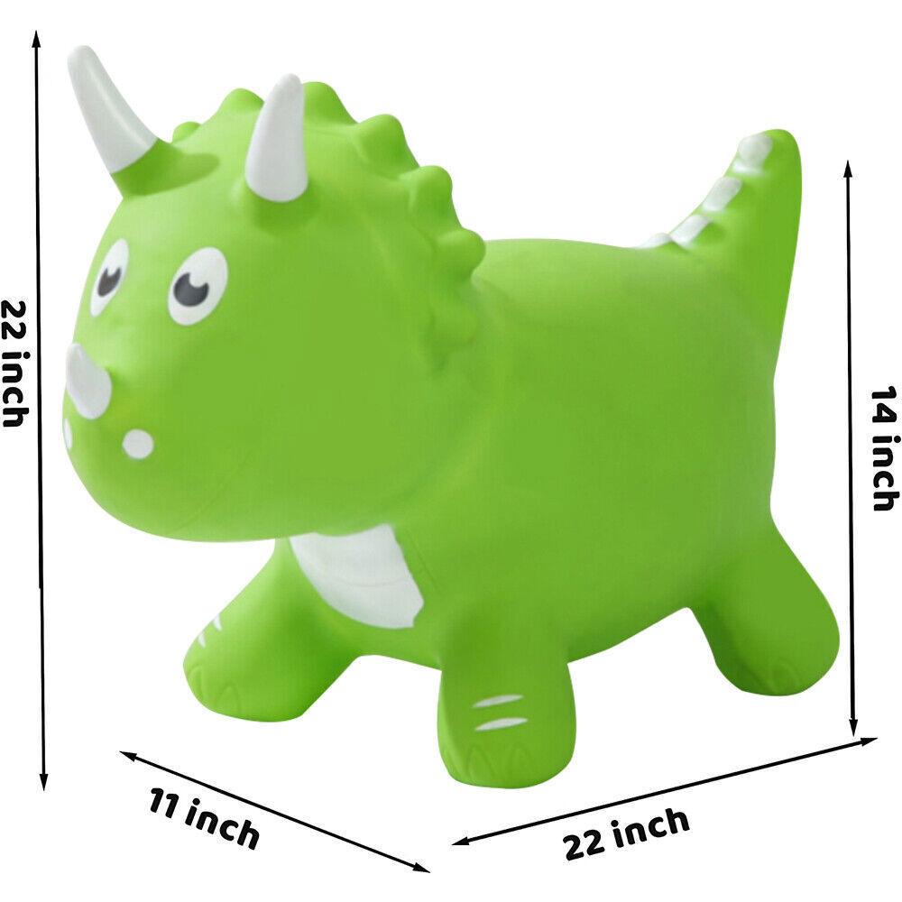 STONESKY Kids Dinosaur Bouncy Animal Toys, Inflatable Triceratops Bouncer Ride on Bounce