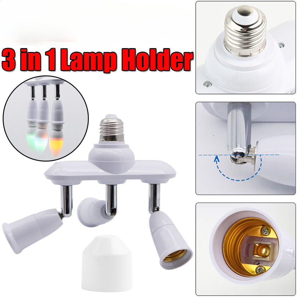 StoneSky Light Socket Extender Splitter Converter Lamp Holder Adapter E26 E27 to E26 E27