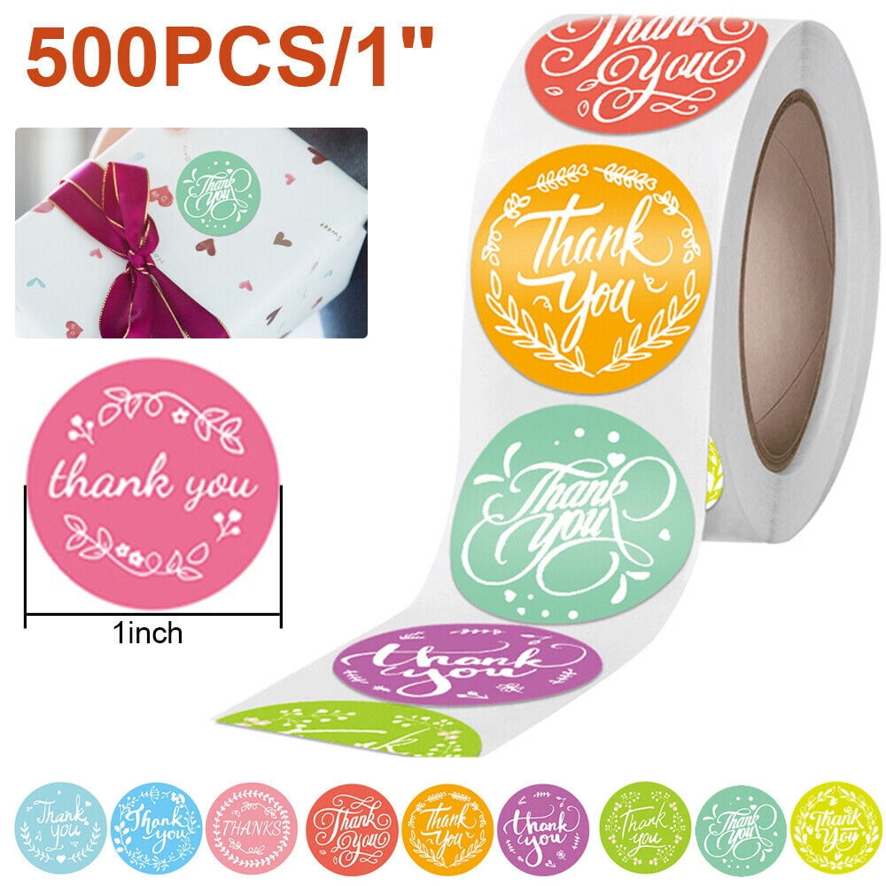 EROCK 500Pcs 1 Inch Thank You Stickers Small Business Envelope Sticker Package Labels