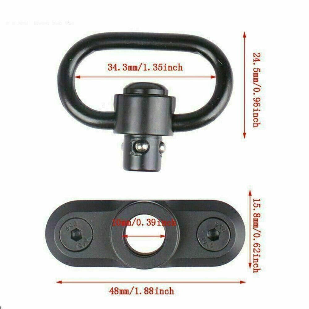 StoneSky Sling Swivel Adaptor 2 kit M-LOK MLOK Quick Release Sling Mount Push Button QD