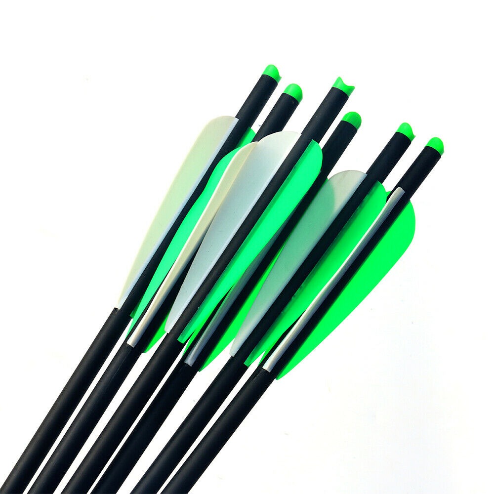 STONESKY 12Pcs 20" Carbon Crossbow Bolts Arrows OD8.8mm Shaft + Hunting Arrow Broadheads