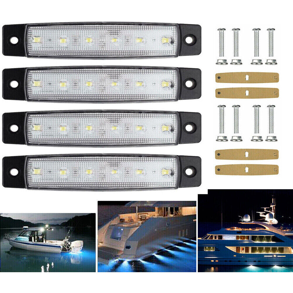 STONESKY 4 LED Pack Marine Boat Deck Courtesy Lights Waterproof White Stern Transom Light