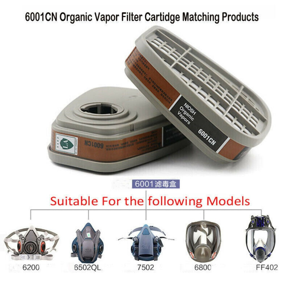 StoneSky Gas Mask 2x 6001CN Organic Vapor Respirator Filter Cartridge For 6300 6800 7502