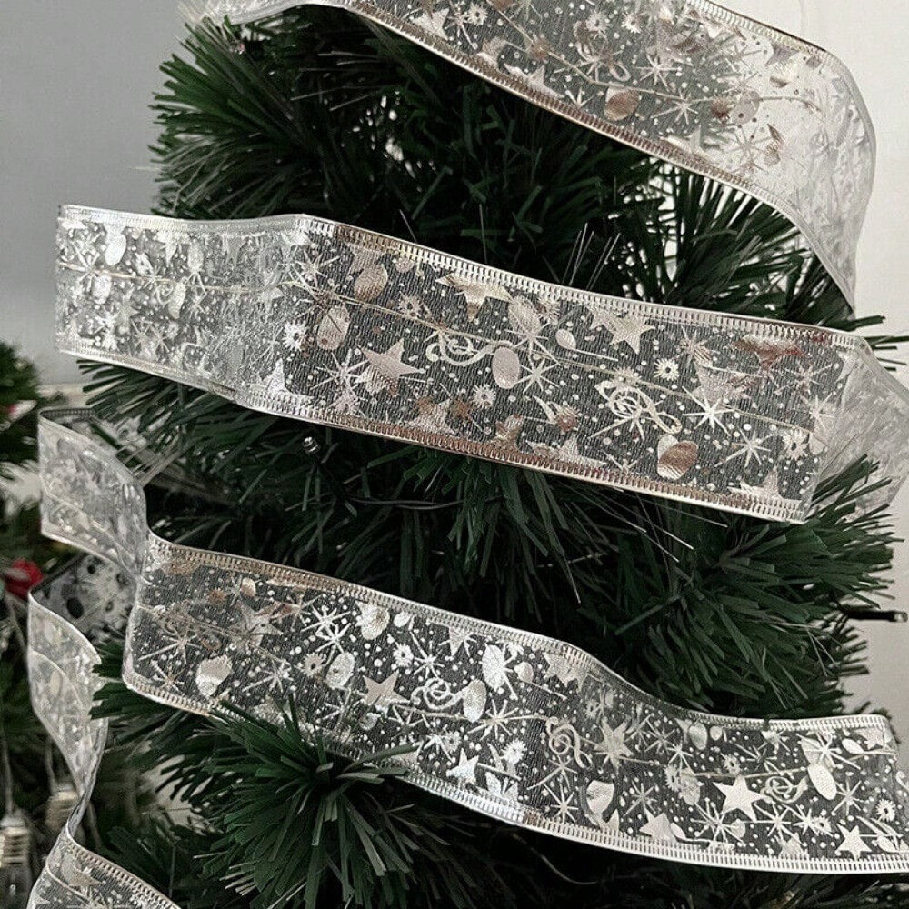 STONESKY 50LED Ribbon Light Christmas Tree Ornaments Decor DIY Lace Bow Fairy String Lamp
