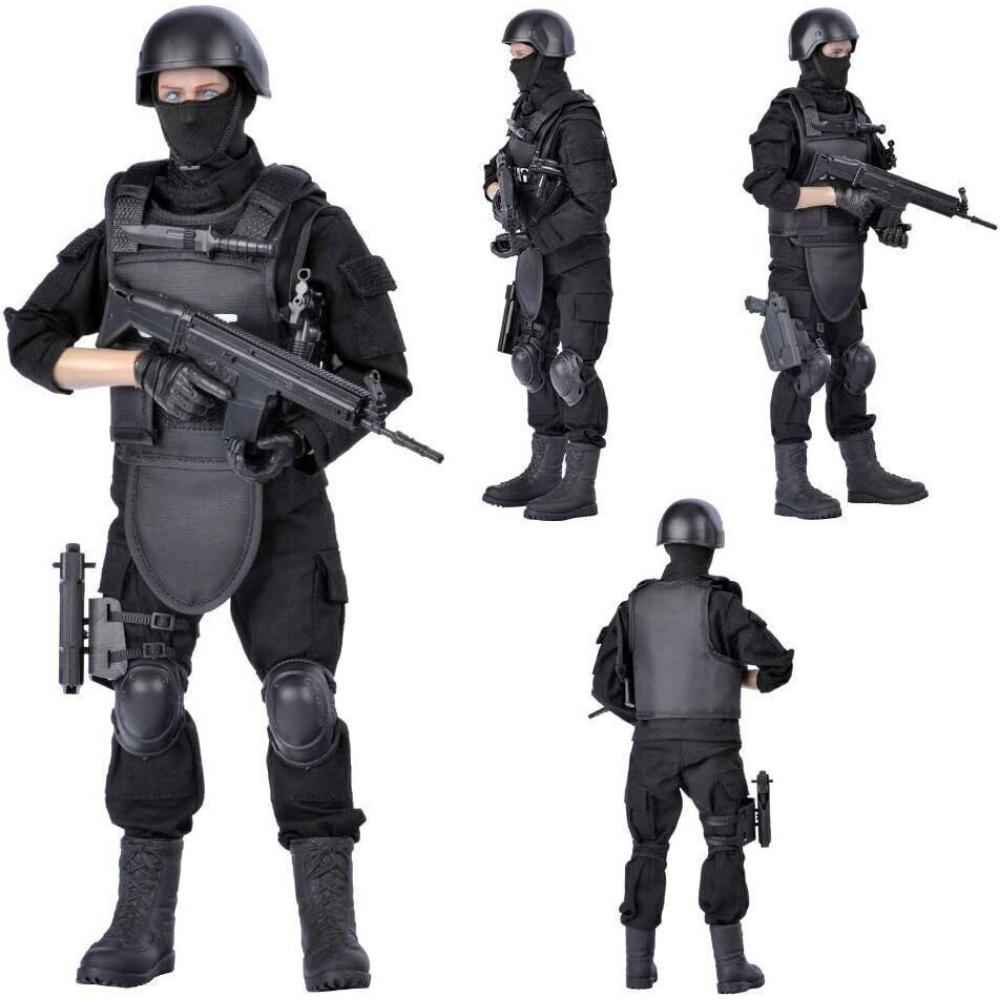 STONESKY 1/6 SWAT Police Soldier Military Combat Suit 12" Action Figure for Kid's Gift