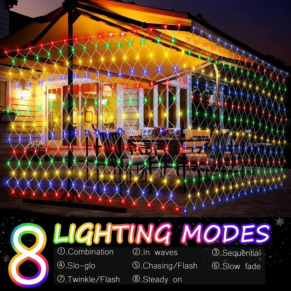 STONESKY 96 LED Solar Net Mesh Curtain Lights Fairy String Light Christmas Wedding Decor
