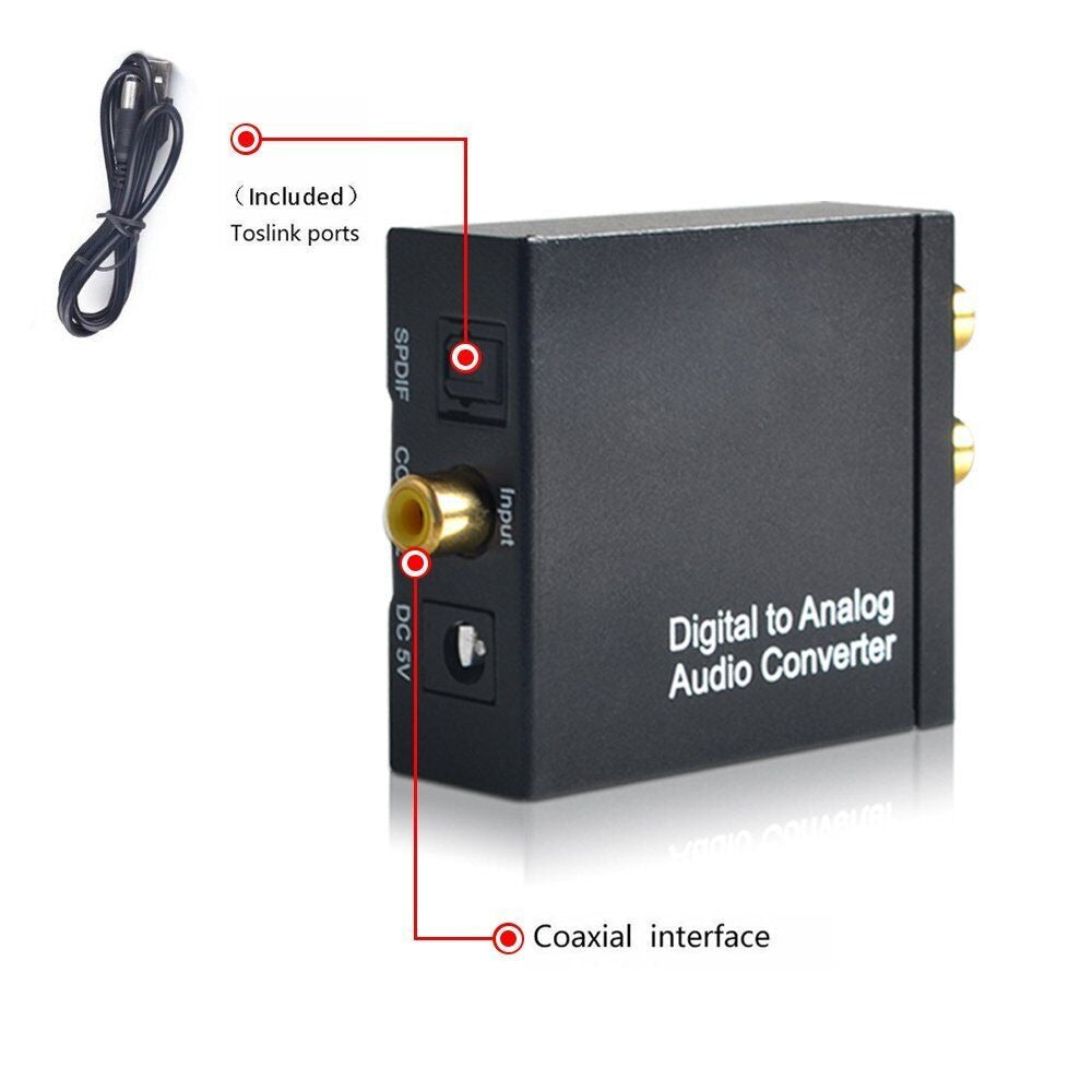 StoneSky Optical Coaxial Toslink Digital to Analog Audio Converter Adapter RCA L/R 3.5mm