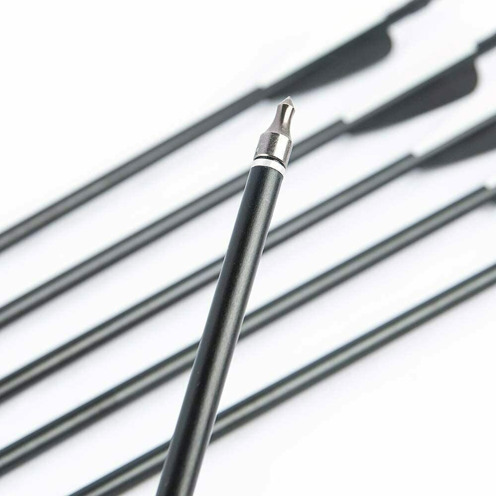 StoneSky 12 Pcs 30" Fiberglass Arrows Archery OD 8mm For Recurve/Compound bow Hunting US