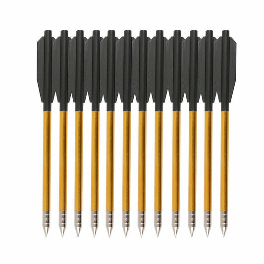 Cocobaby 12pcs Aluminum 6.3 inch Crossbow Bolts Arrows 6mm for 50 to 80 LB Pistol Crossbow