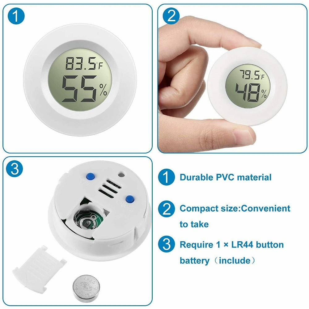 StoneSky 5Pcs Mini Digital LCD Indoor Hygrometer Thermometer Humidity Meter Temperature