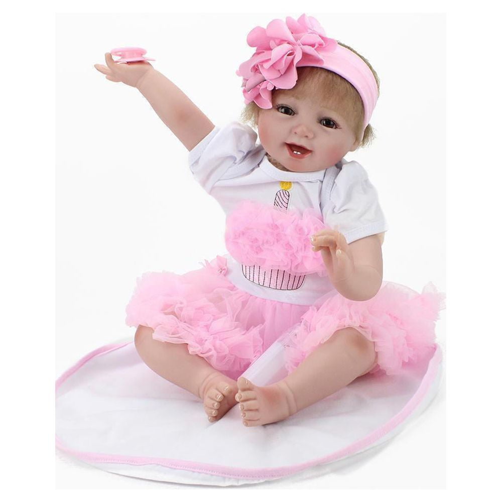 EROCK Reborn Baby Dolls, 22 inches Realistic Newborn Soft Vinyl Baby Dolls Toy for Kids Age 3+(Cloth Body)