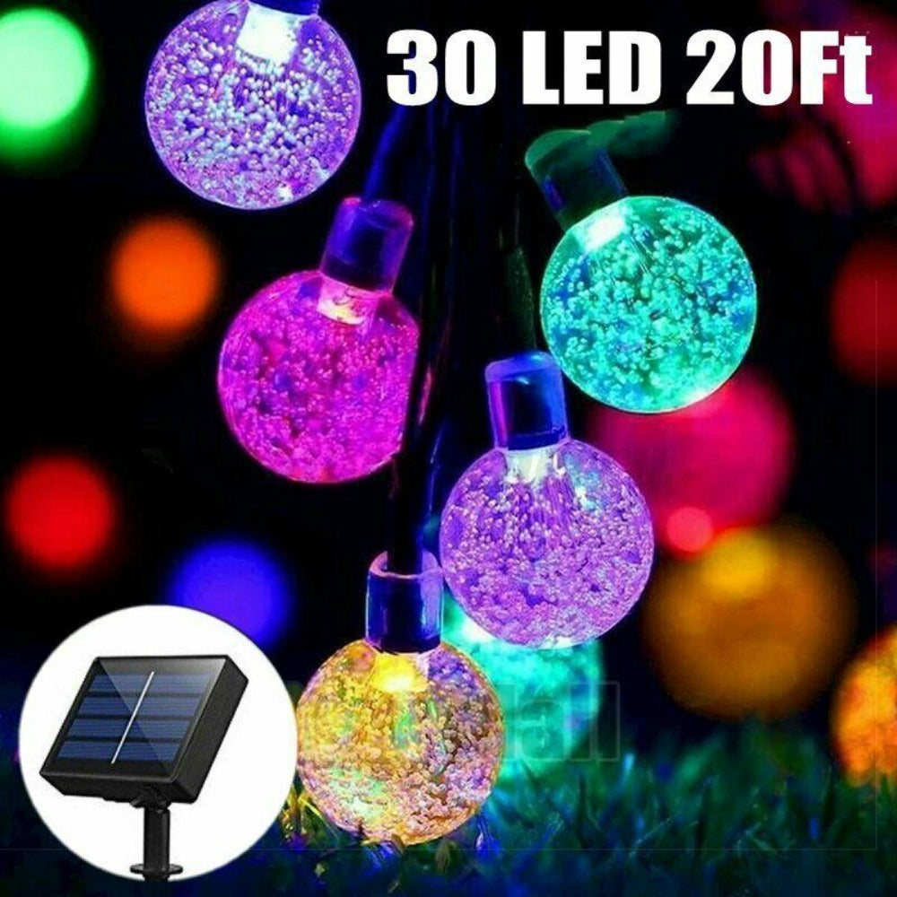 StoneSky Solar 30 LED String Light Crystal Ball Garden Yard Decor Lamp Outdoor Waterproof