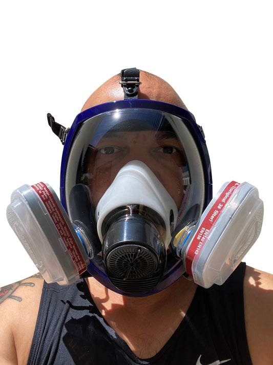 Reusable Full Face Cover, Gas Face Mask Paint Face Cover for Painting , Machine Polishing