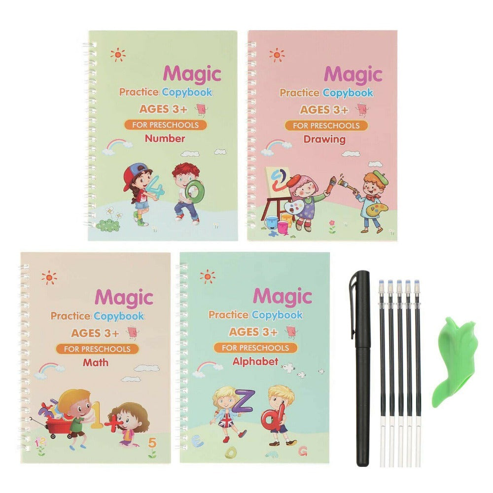 StoneSky 11/23Pc Magic Practice Copybook Number Book Set Writing Preschooler Pen Reusable