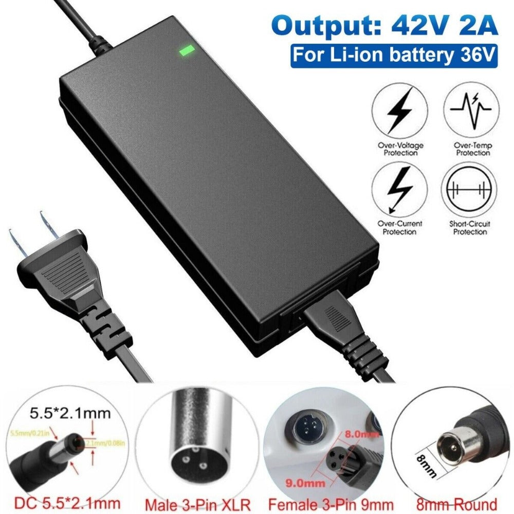 StoneSky Charger Power Adapter for 36V Electric Bike E-bike Scooter Li-ion Battery 42V 2A