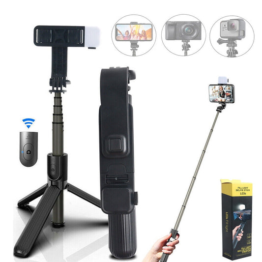 EROCK 360° Selfie Stick Tripod w/Wireless Remote Bluetooth for iPhone 12 13 14 Pro Max