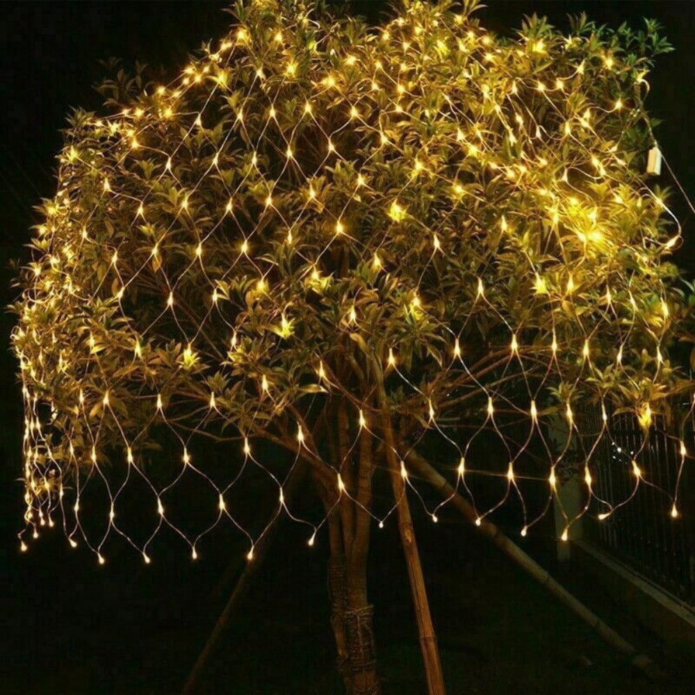 STONESKY Led Net Lights Net Mesh 1.5mX1.5m 96 LEDs Fairy String LED Lights for Wedding Home Garden Xmas Party Valentine Christmas Decor,Warm White