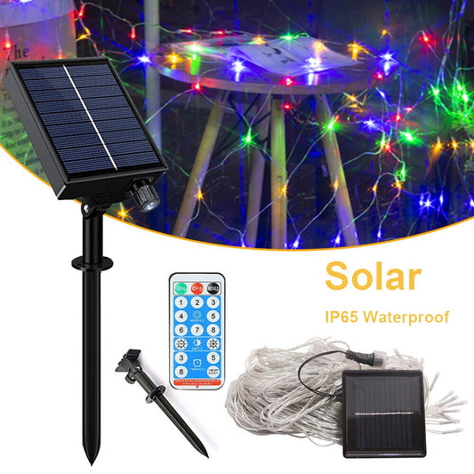 STONESKY 96 LED Solar Net Mesh Curtain Lights Fairy String Light Christmas Wedding Decor