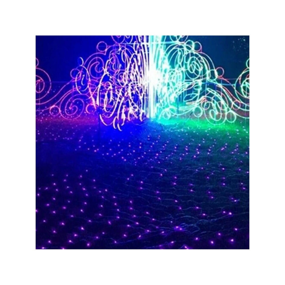 STONESKY Blue Light Solar Powered Outdoor Christmas Net Lights 200 LED Mesh String Lights