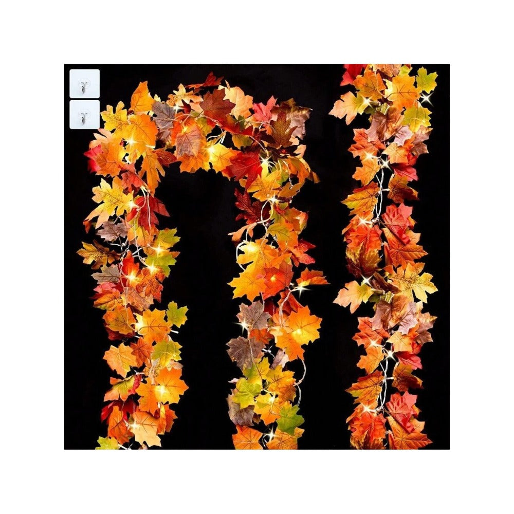 STONESKY 20 LED Fall Maple Leaves Light Lamp Garland Thanksgiving Festival Party Decor US