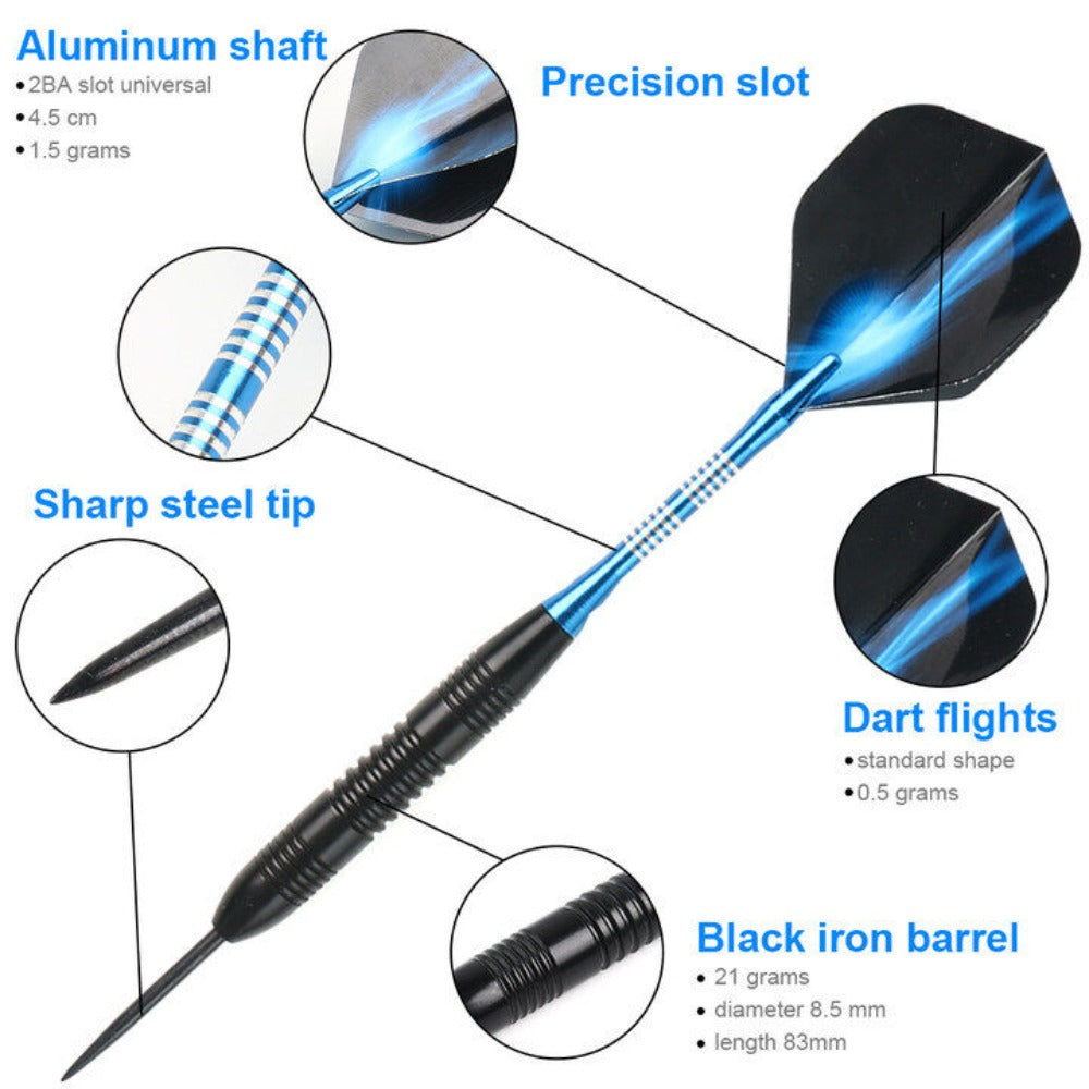 3Pcs Professional Competition Tungsten Steel Needle Tip Darts 22g Set With Case