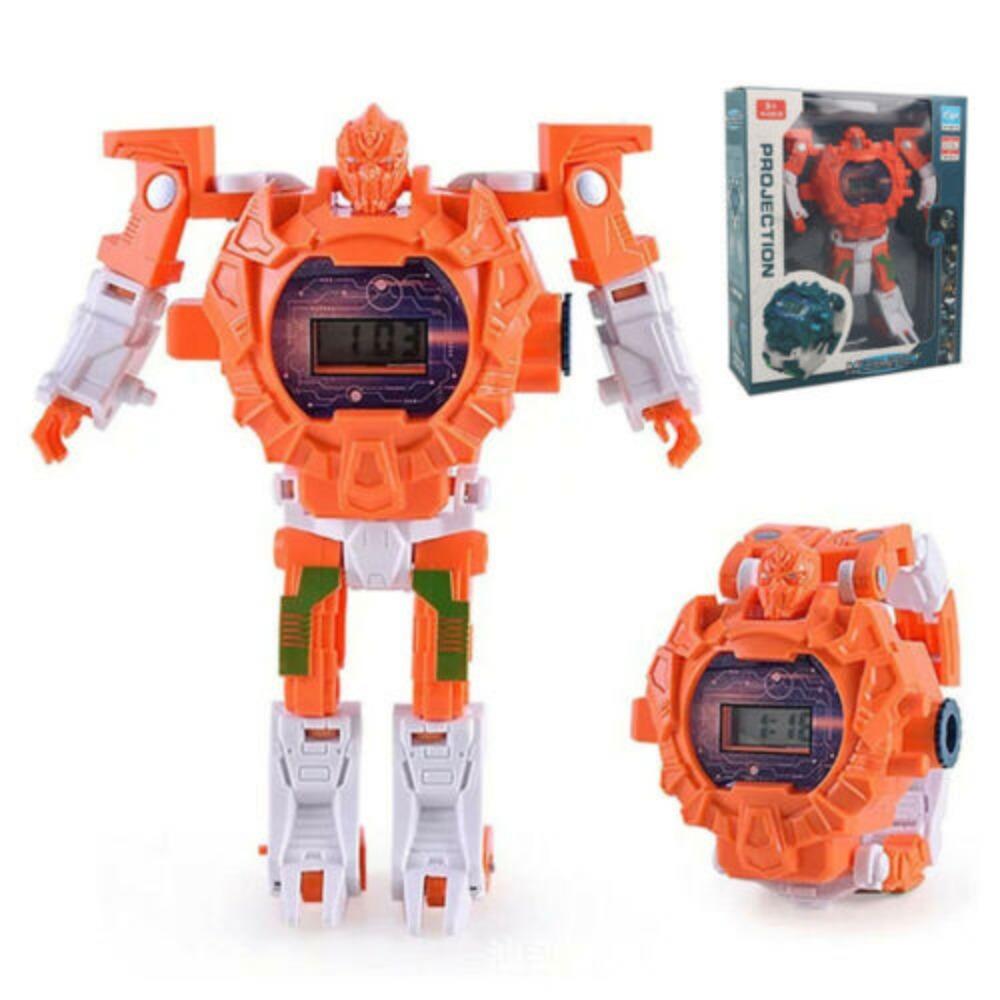 STONESKY 3 In 1 Transformed Robot Projection Watch Boy Toy 3D Kids Digital Watch Gifts US