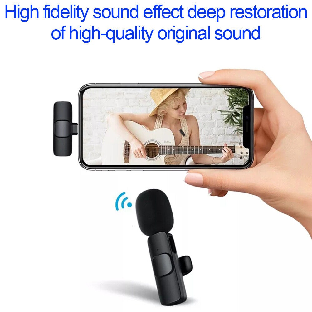 StoneSky Lavalier Wireless Microphone Audio Video Recording Mini Mic For Android/iphone