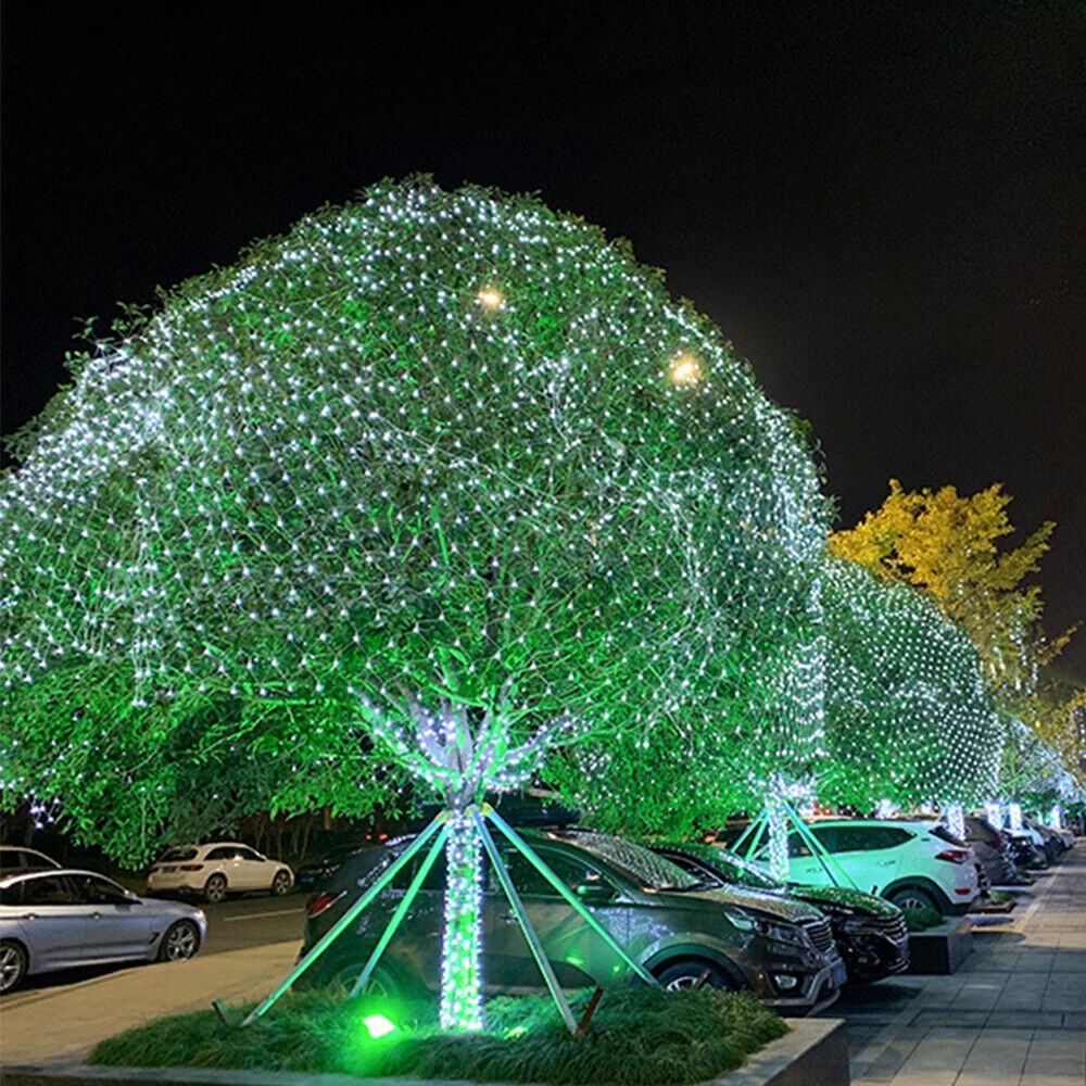 STONESKY Solar LED Net Mesh Curtain Light Fairy String Light Christmas Wedding Decor Lamp