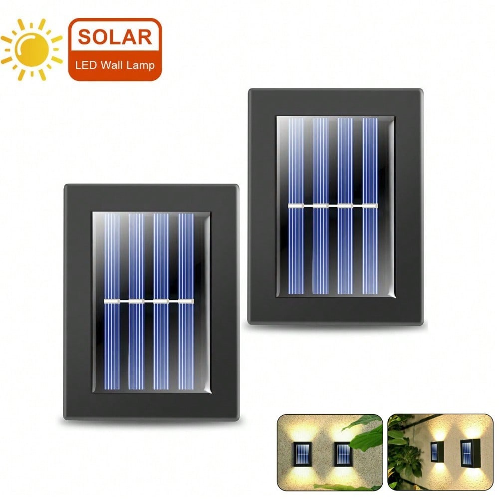 STONESKY Outdoor Solar 2 LED Deck Lights Path Garden Patio Pathway Stairs Step Fence Lamp