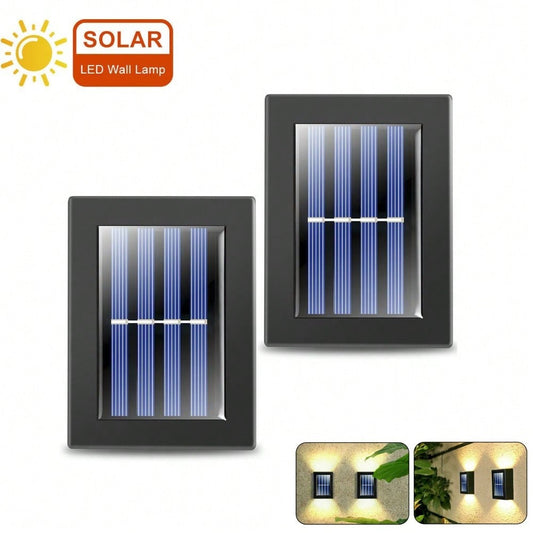 STONESKY Outdoor Solar 2 LED Deck Lights Path Garden Patio Pathway Stairs Step Fence Lamp
