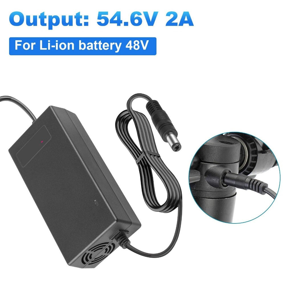 StoneSky 48V 54.6V 2A 13S Electric Bike Ebike Li-ion Battery Charger DC 5.5x2.1mm Plug US