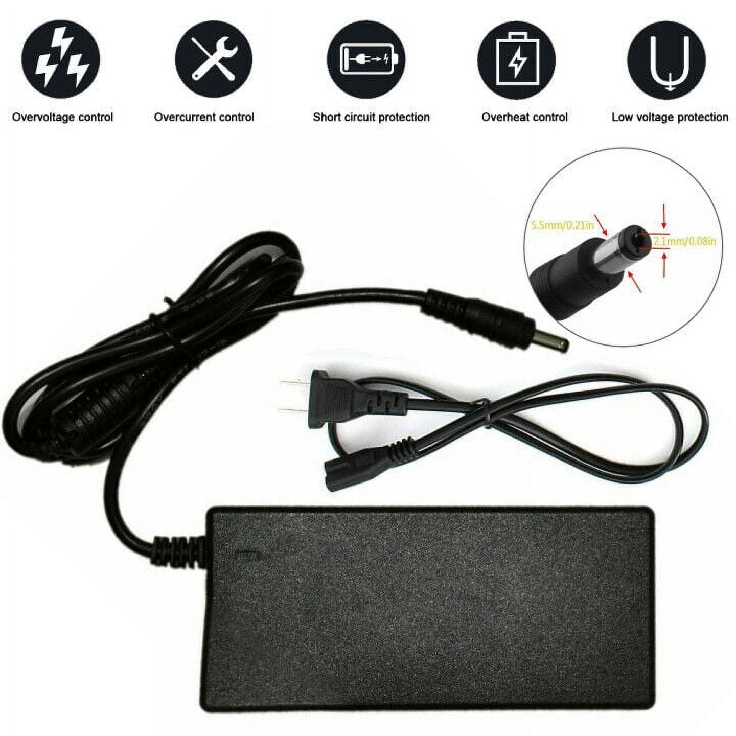 EROCK Charger Power Adapter for 36V Electric Bike E-bike Scooter Li-ion Battery 42V 2A