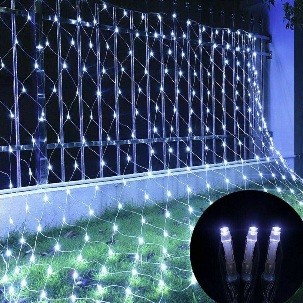 STONESKY Solar LED Net Mesh Curtain Light Fairy String Light Christmas Wedding Decor Lamp