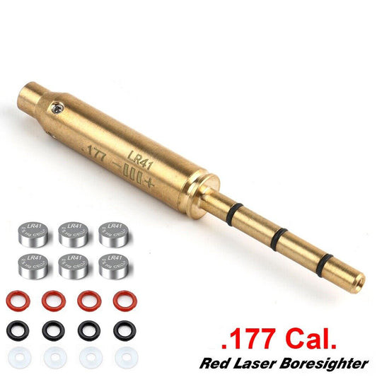 STONESKY .177cal Red Laser Bore Sight End Barrel Laser Bore Sight Boresighter 6 Batteries hunting