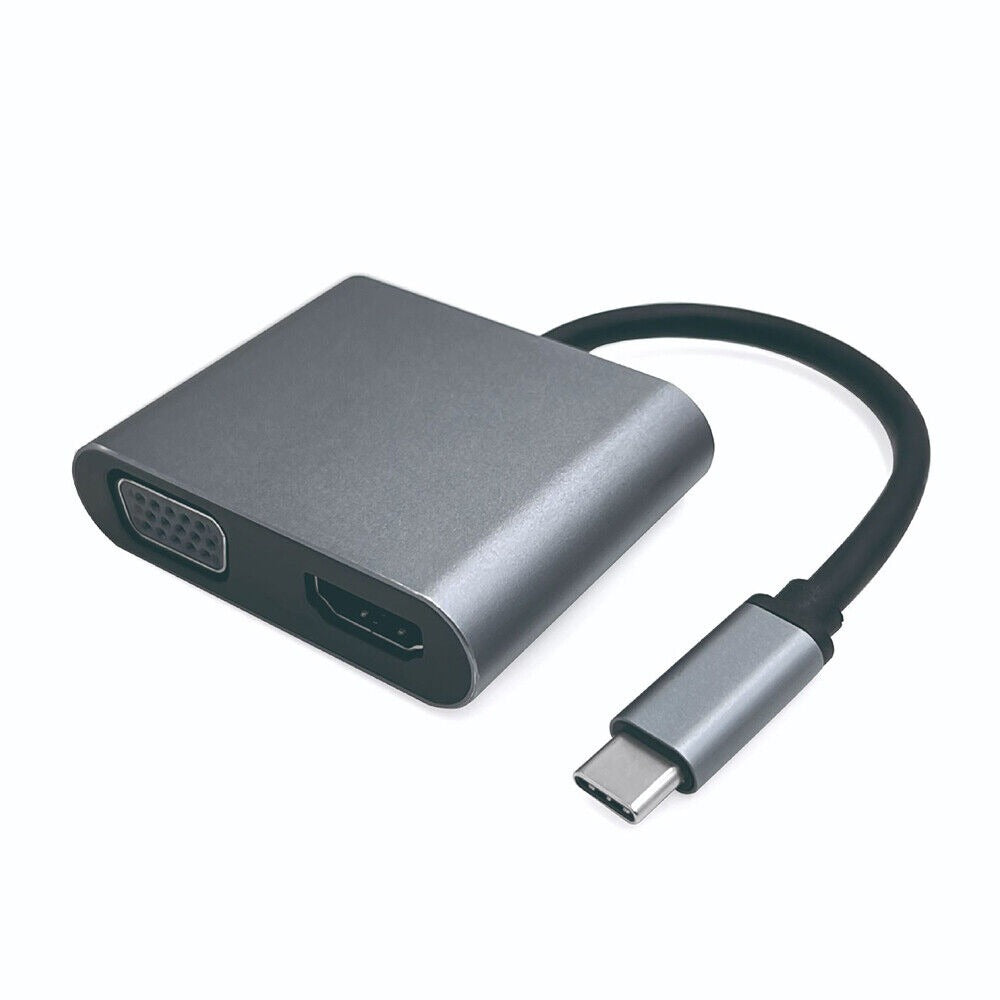 StoneSky USB 3.0 Type C USB C To VGA HDMI Multiport Adapter 4K UHD Converter Port MacBook