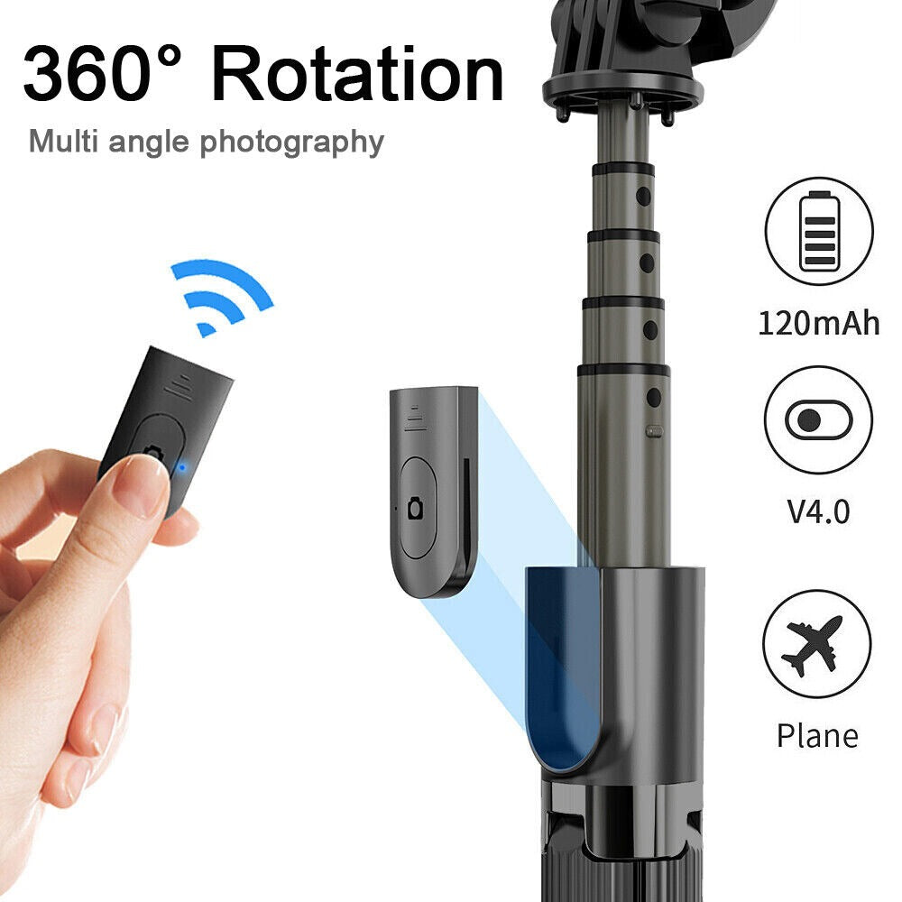 StoneSky 360° Selfie Stick Tripod with Remote Bluetooth for iPhone 13 12 Pro Max 11 XS