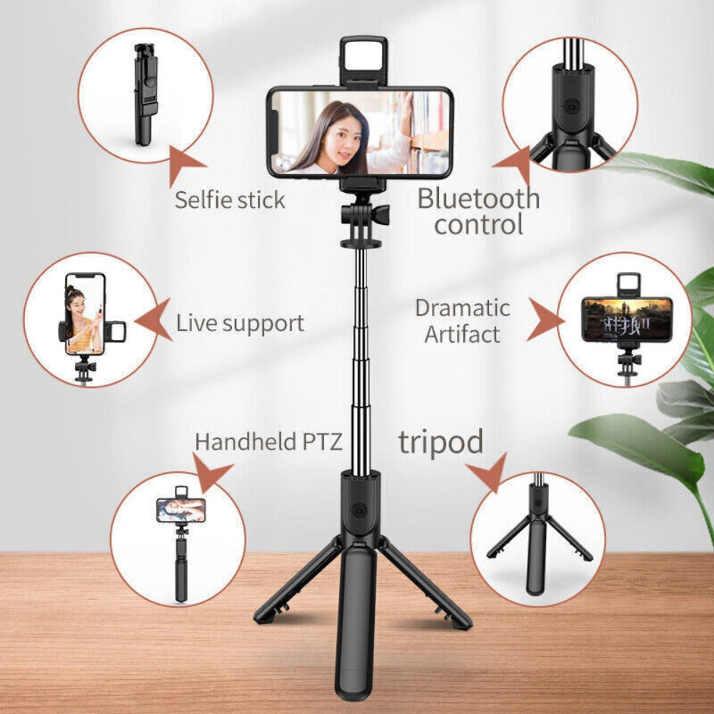 StoneSky Remote Selfie Stick Tripod Phone Desktop Stand Desk Holder For iPhone/Samsung US