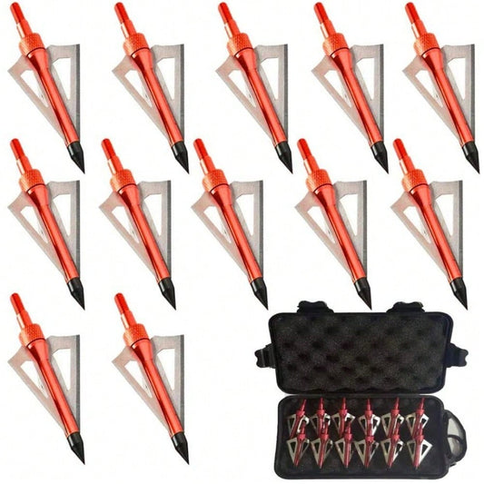 STONESKY 12Pcs 100gr Point Tips Carbon Arrows Arrowheads for Compound Bow Longbow Hunting