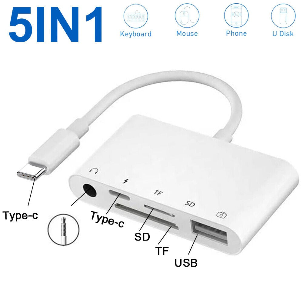 StoneSky 5 in 1 Type C USB OTG Adapter SD/TF Card Reader For Samsung Android Phone