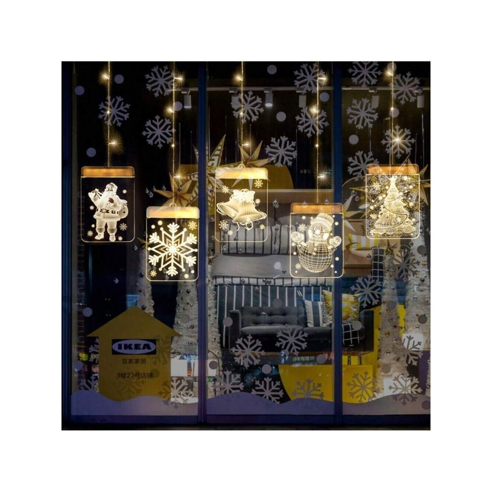 STONESKY Chrismas LED Curtain Fairy String Light 3D-Effect Window Decor Hanging Lights US