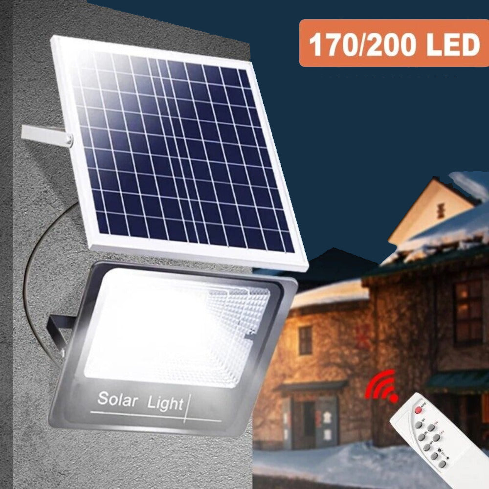 StoneSky Outdoor Waterproof Flood Light Solar Dusk Dawn LED Road Lamp+Solar Panel+Remote